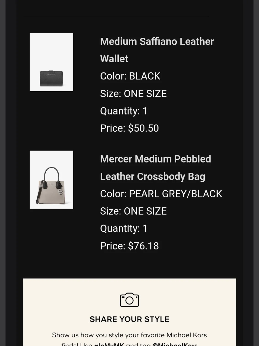 Michael Kors Cream and Black Leather Tote Bag